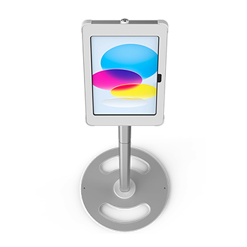 Sprocket X-Floor iPad floor stand top down view white silver Australia