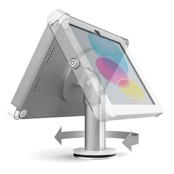 Front view Sprocket Revolve white iPad stand